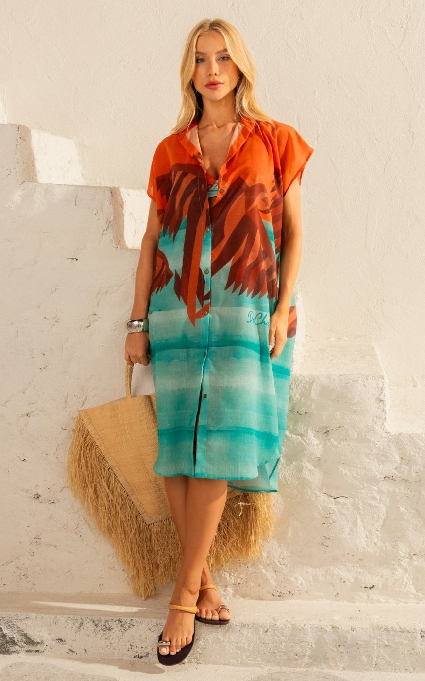 Imagem principal Saída de Praia Midi Voil Solar SP1579BQ De Chelles estampado De Chelles estampado