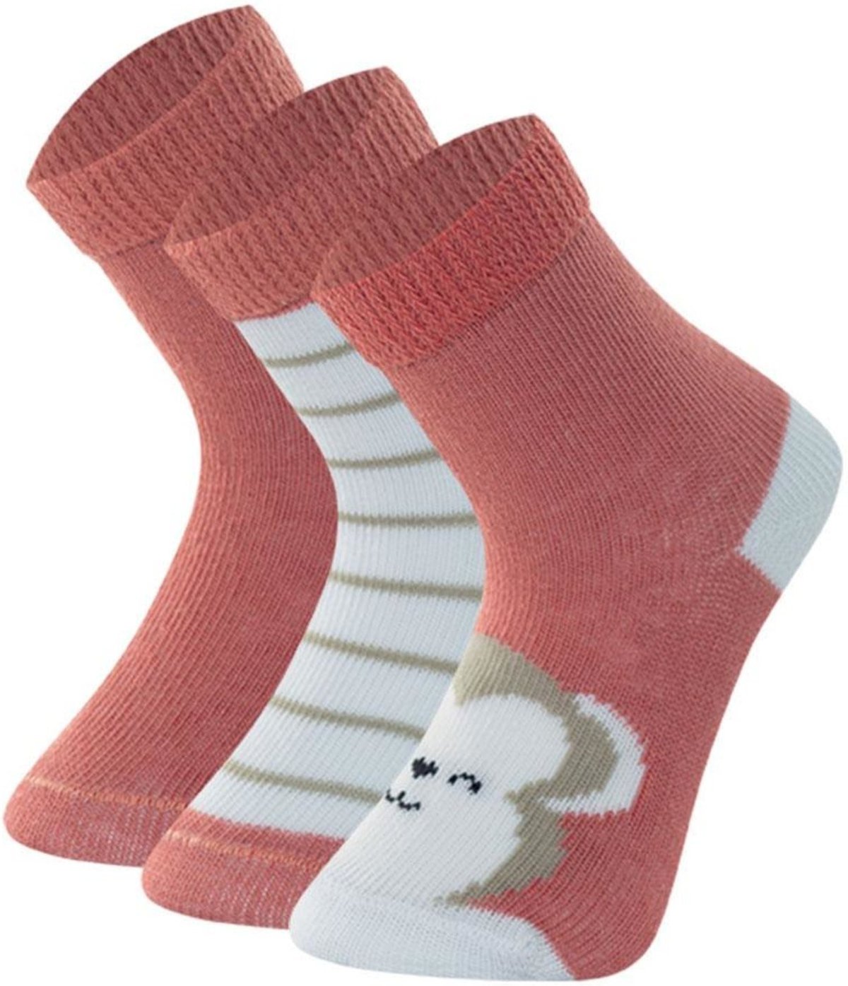 Imagem principal Infantil - Kit 3 Pares Meia Mash Algodão Estampada Punho rosa MASH rosa