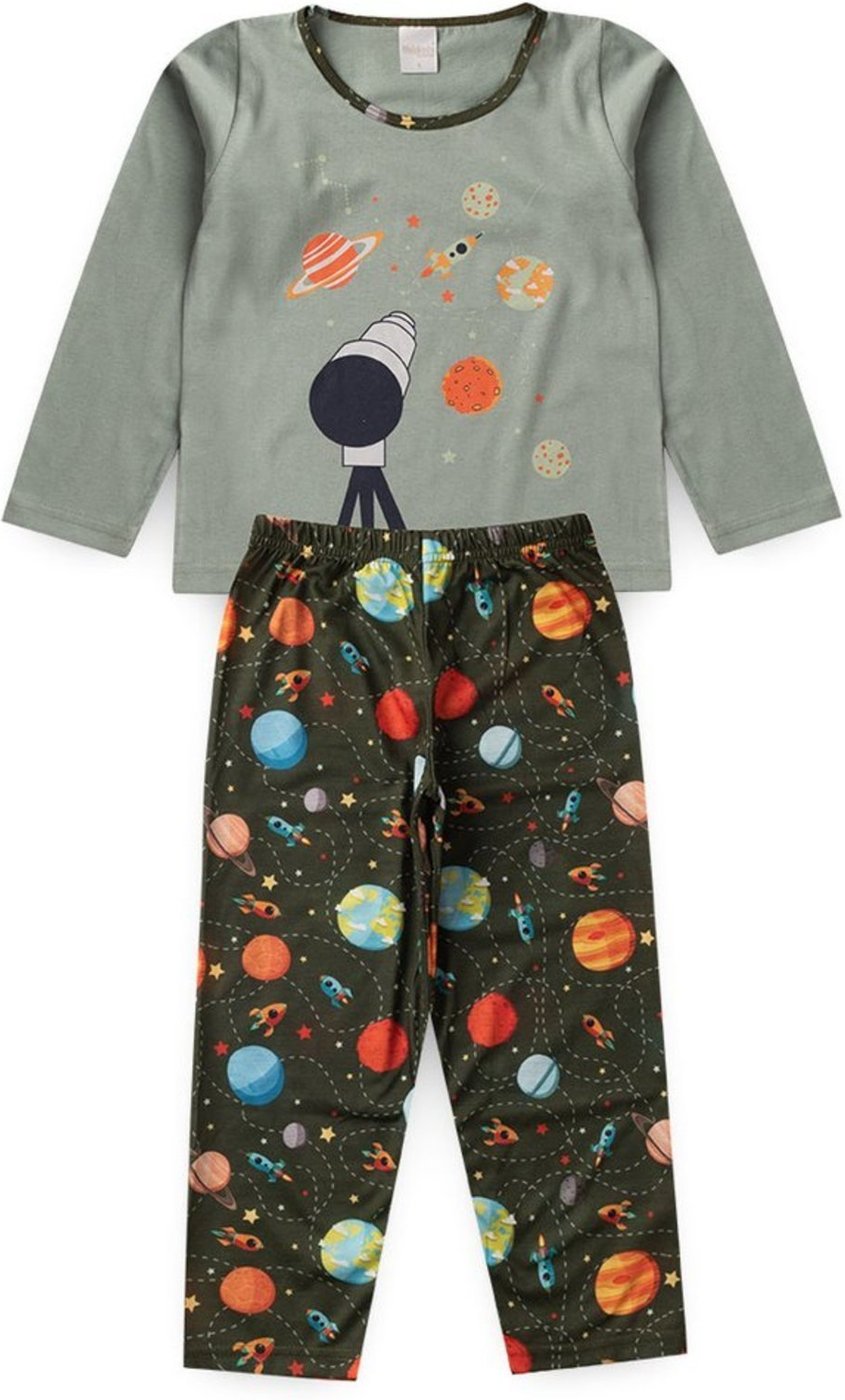 Imagem principal Pijama Menino Longo Brilha no Escuro Molekada azul Molekada azul