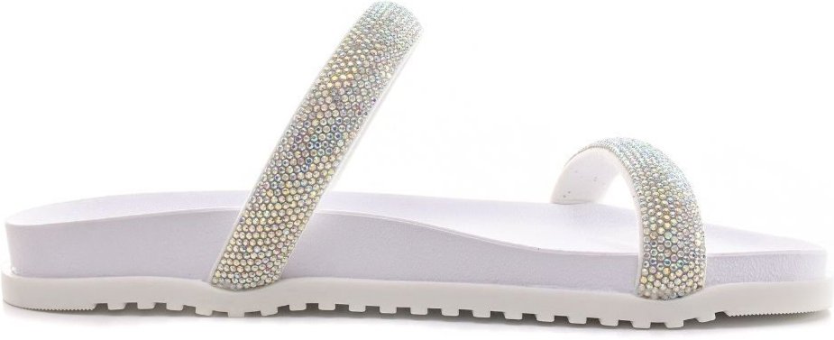 Sandalia Feminina Maria Milão Anatômica Strass Branca