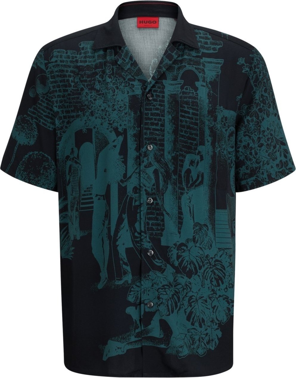 Imagem principal Camisa Relaxada Com Estampa Sazonal Preto - G - L branco branco