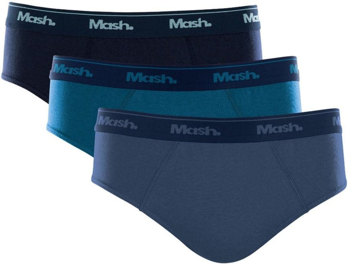 Imagem principal Kit 3 Peças Cueca Mash Slip Cotton Algodão Elástico azul MASH azul