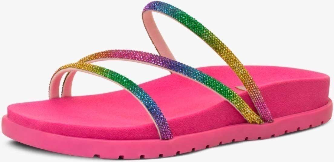 Imagem principal Infantil - Sandália Rasteira Feminina Pópidi Chinelo Papete Brilho Strass Colorido multicolorido Pópidí multicolorido