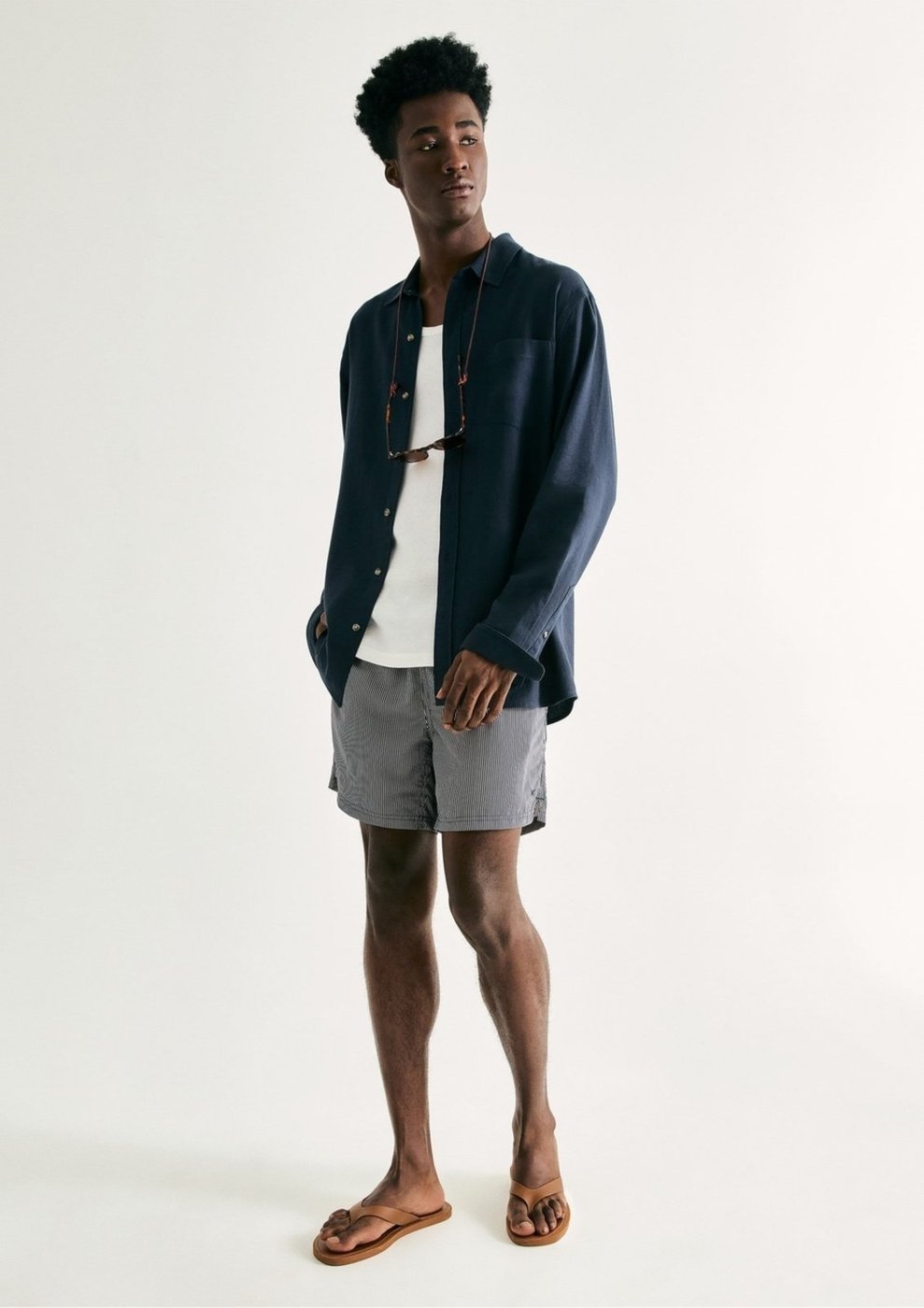 Imagem principal Shorts De Banho Masculino Listrado Hering azul Hering azul