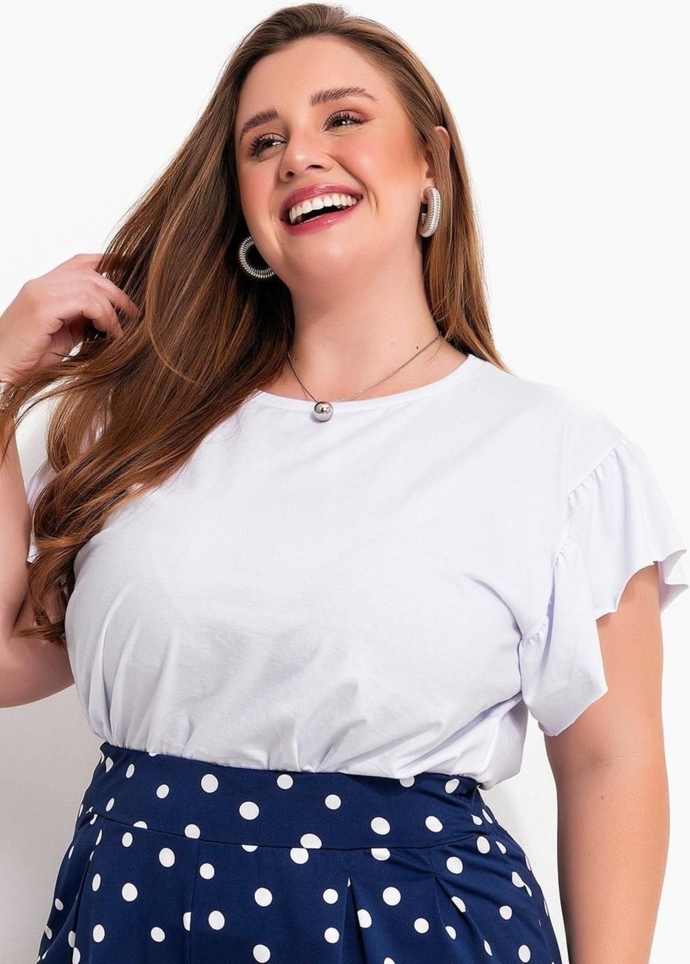 Blusa Em Malha De Algodão Branca