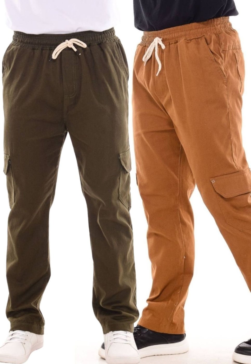 Imagem principal Kit 2 Calças Jogger Mys Jeans com Bolso Cargo Sem Punho Caramelo verde verde