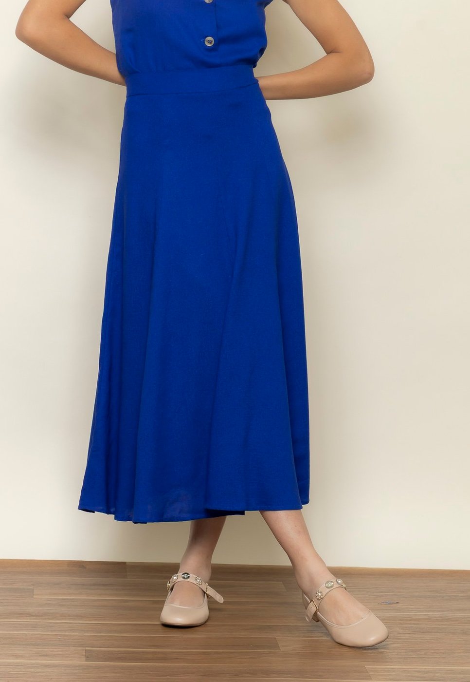 Imagem principal Saia Aura Linho Elastano azul Aura azul