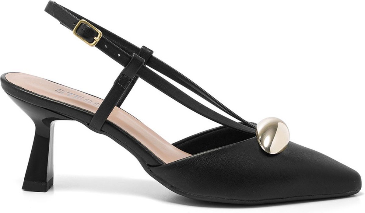 Imagem principal Scarpin Feminino Stessy Slingback Salto Baixo Taça 6cm Lesma Elegante Stessy Shoes preto Stessy Shoes preto