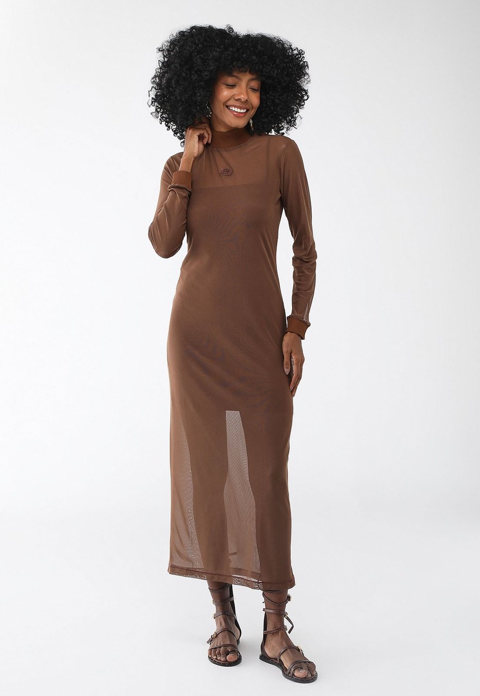 Vestido Tule Colcci Midi Logo