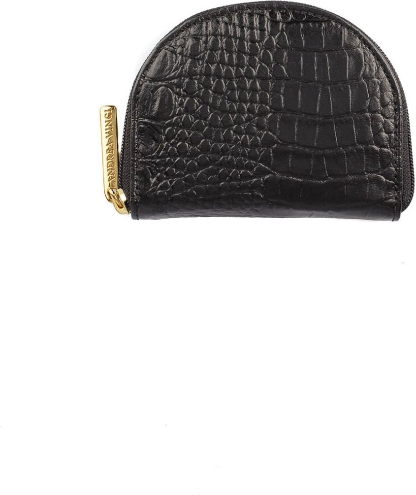 Imagem principal Mini Carteira Andrea Vinci Feminina De Couro Croco Ayla 9x11cm preto Andrea Vinci preto