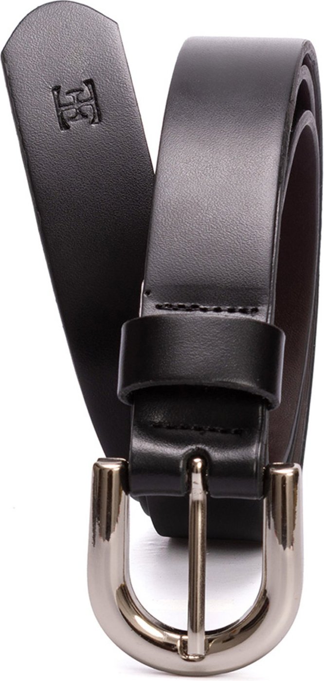 Cinto feminino em couro com fivela niquel na cor