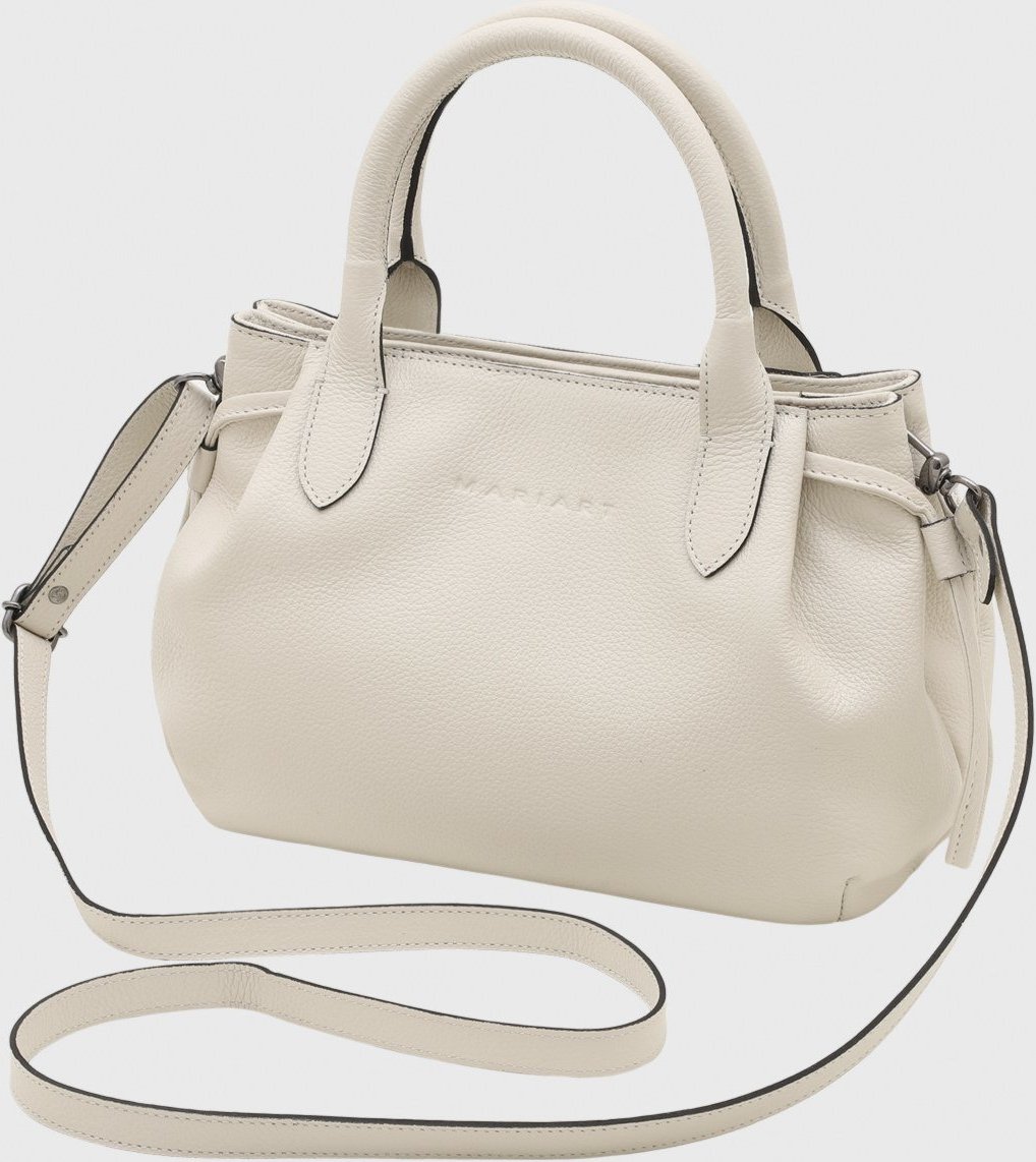 Bolsa Transversal de Couro Mariart Mini Capitólio Off White