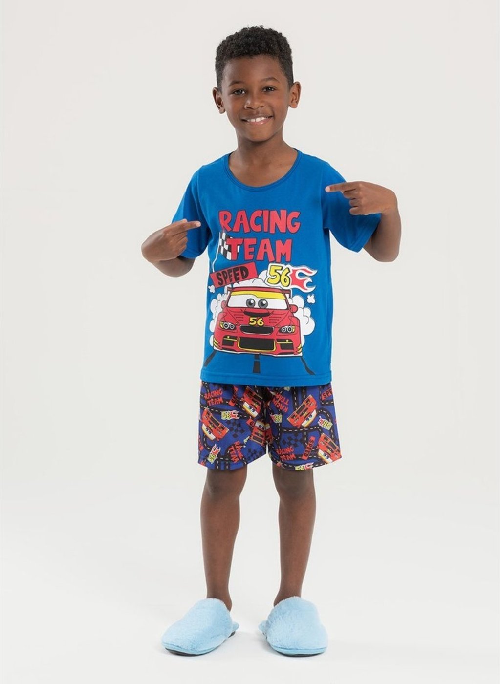 Imagem principal Pijama Verão Menino Royal Camiseta e Bermuda Carros Molekada azul royal Molekada azul royal