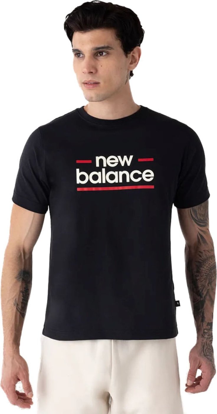 Imagem principal Camiseta Masculina New Balance Estampa Branco preto New Balance preto