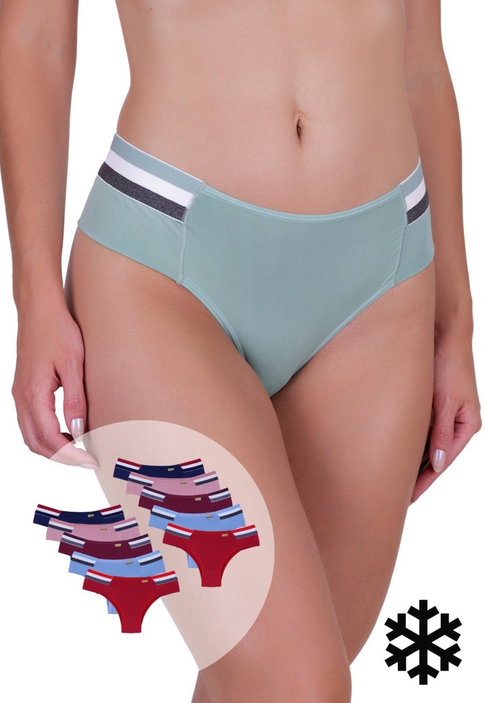 Imagem principal Kit 10 Calcinhas Femininas Microfibra Fashion Elástico Colorido Pala Dupla Concept Lingerie multicolorido Concept Lingerie multicolorido