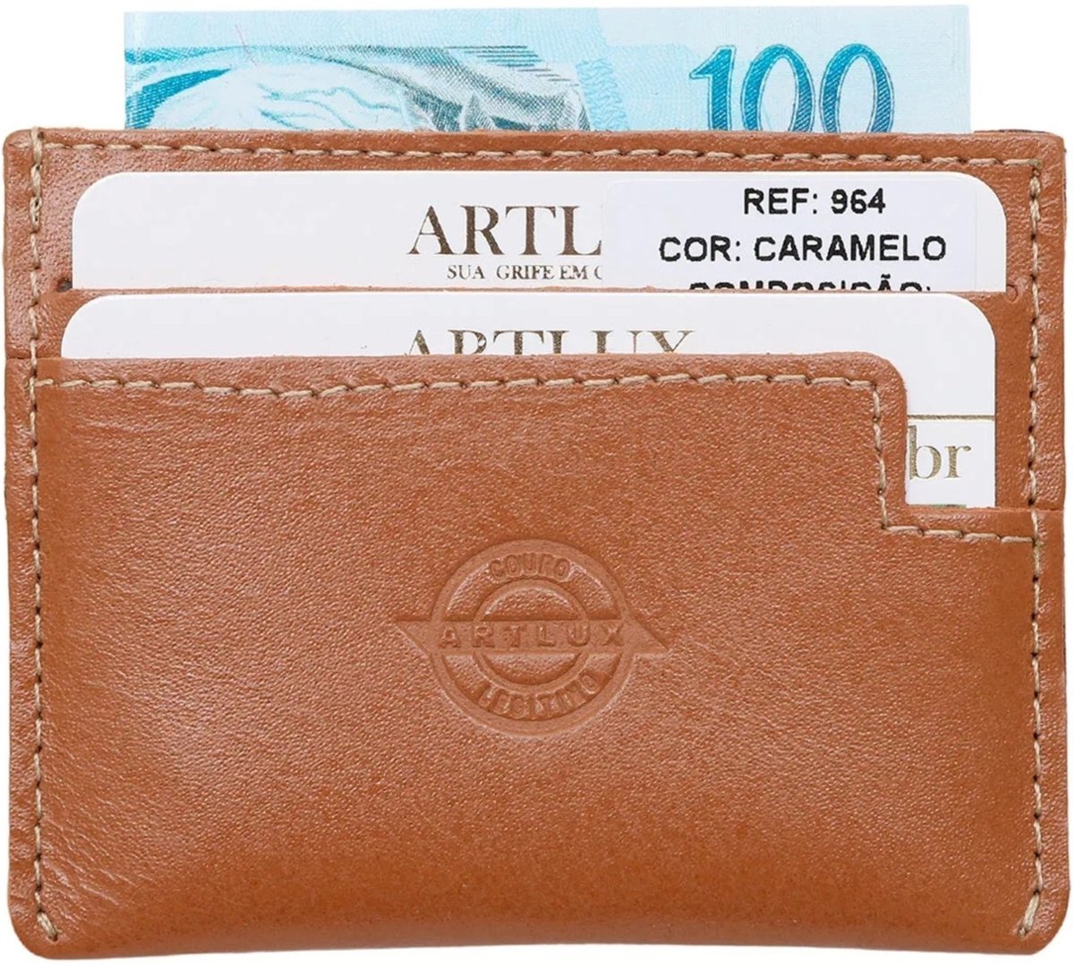 Imagem principal Carteira Slim Artlux em Couro caramelo Artlux caramelo