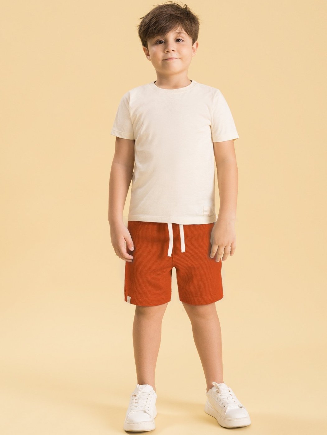 Imagem principal Infantil - Conjunto Bugbee em Meia Malha e Moletom Quadriculado marrom/off-white Bugbee marrom/off-white