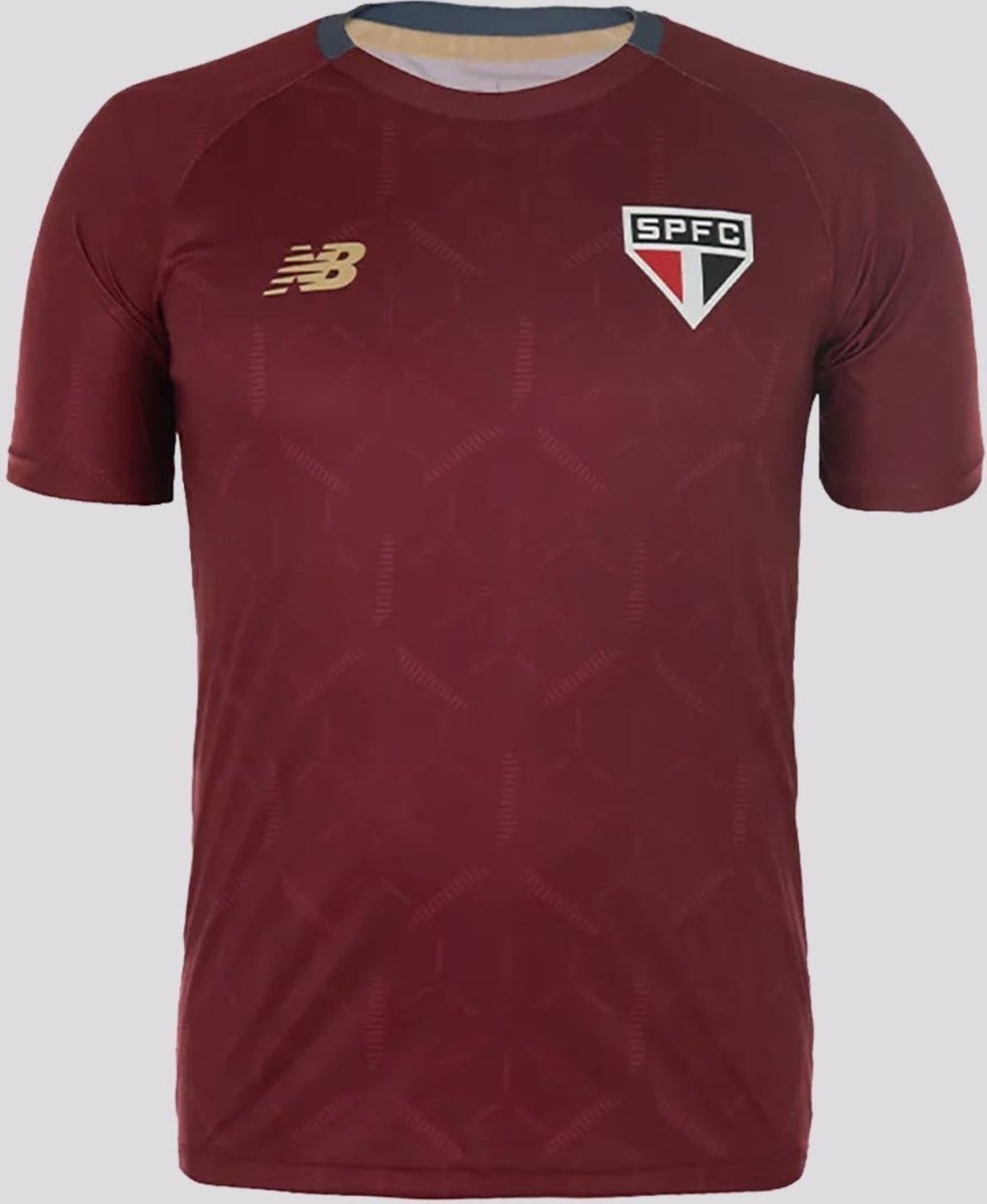 Imagem principal Camisa New Balance São Paulo Treino 2025 Bordô vermelho New Balance vermelho