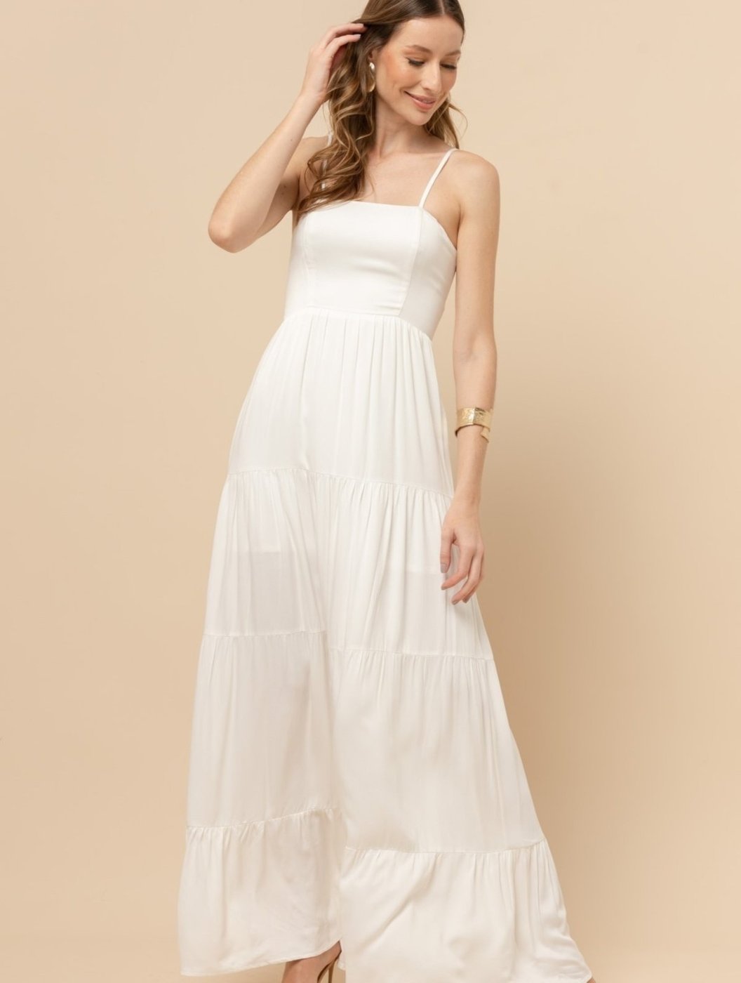 Vestido Longo Elegante Branco Ana Off White