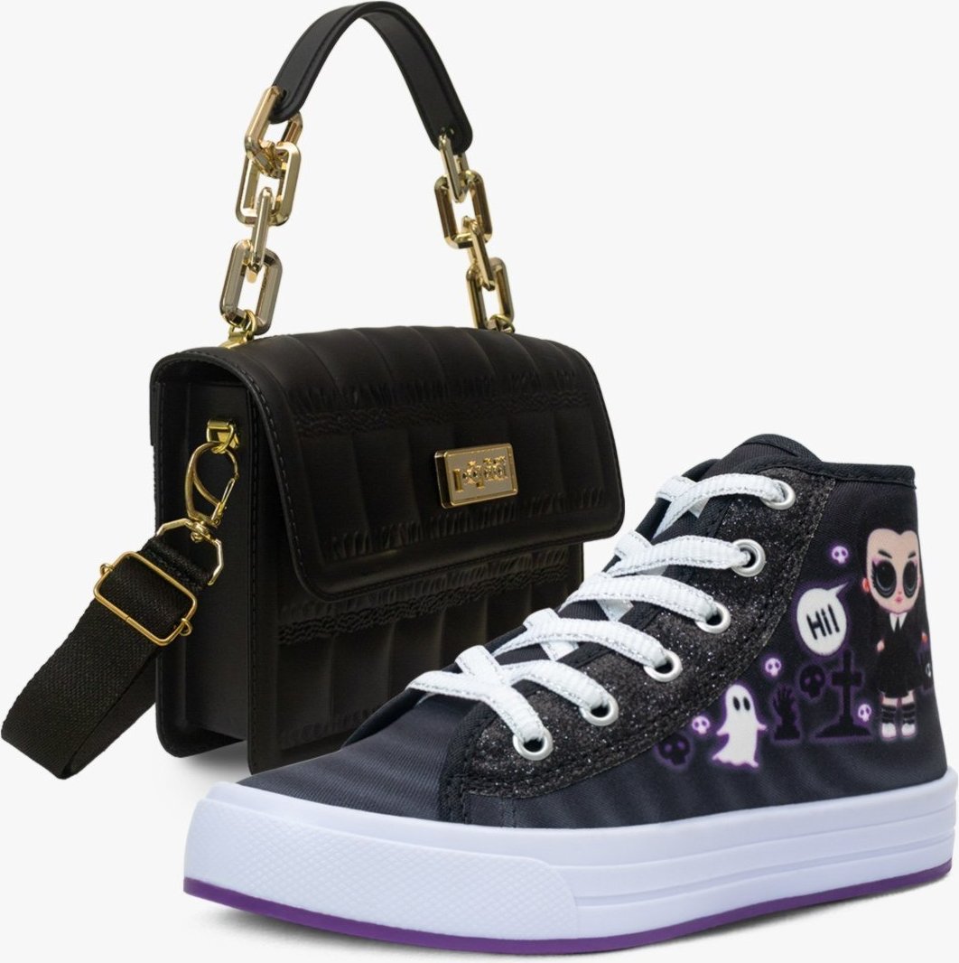 Imagem principal Infantil - Kit Bolsa e Tenis Botinha Menina Cano Alto Pópidi preto Pópidí preto