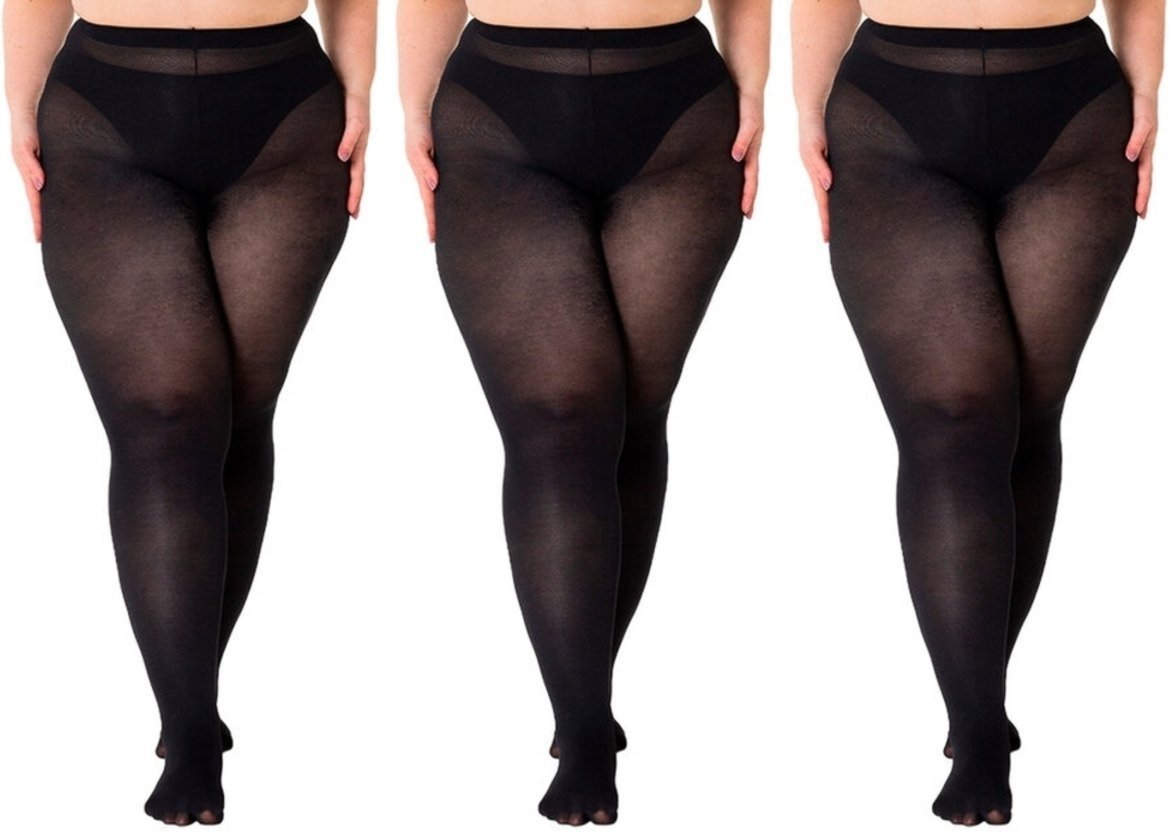 Kit com 3 Meias Calças Fio 80 Opaca Trifil 6100 Plus Size