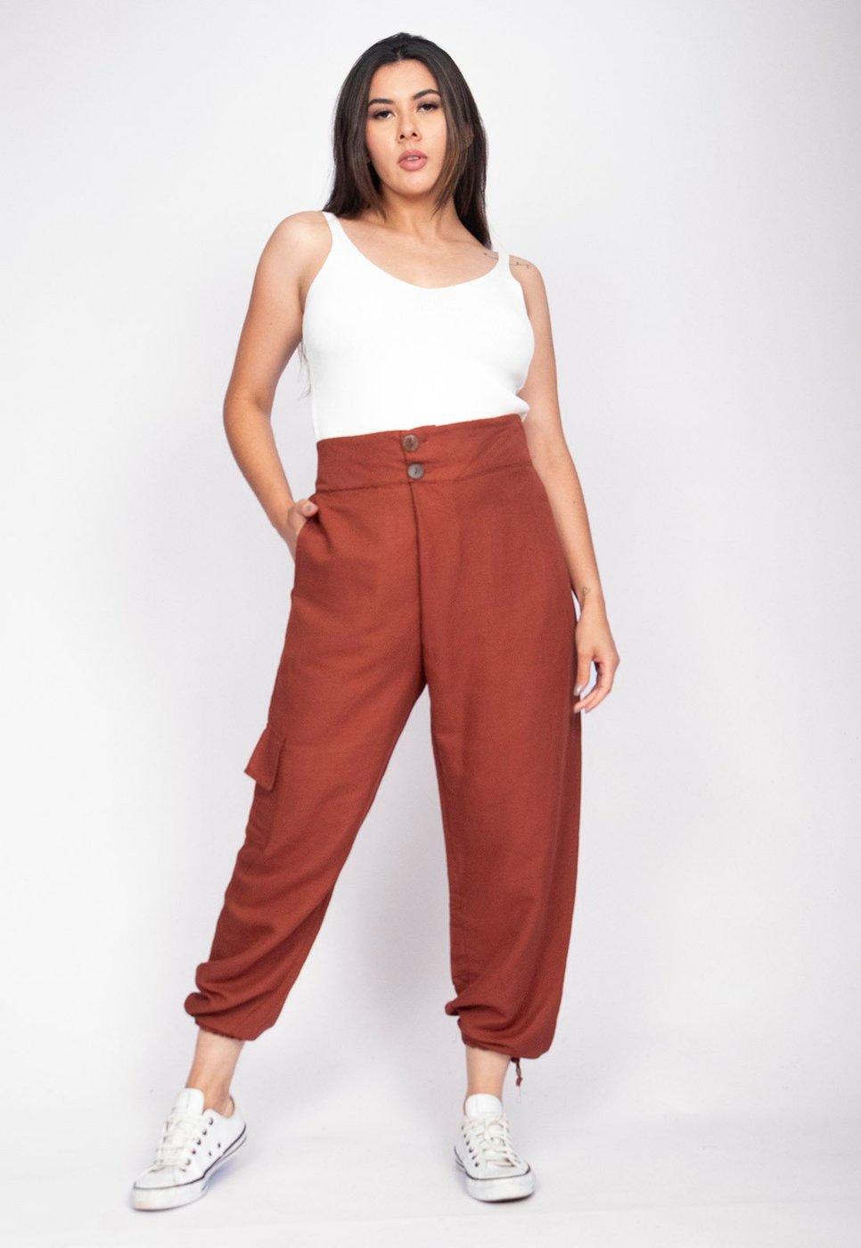 Calça Lisle Cargo Amazonia Vital Viscose Terracota