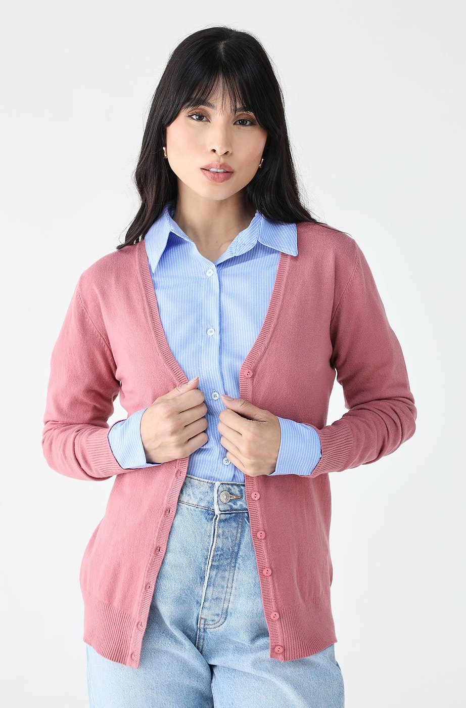 Imagem principal Cardigan Facinelli Liso rosa Facinelli rosa