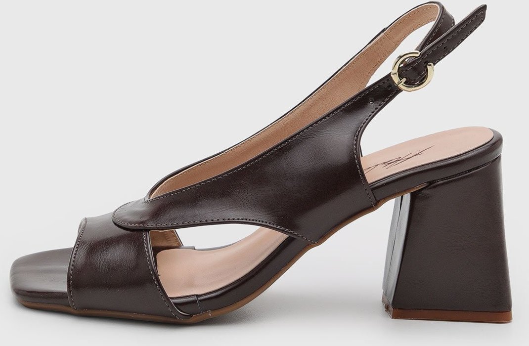 Sandália Salto Geométrico Feminina Atalia Shoes Madrid Rocha Tiras Atravessadas Slingback Tendência 2026