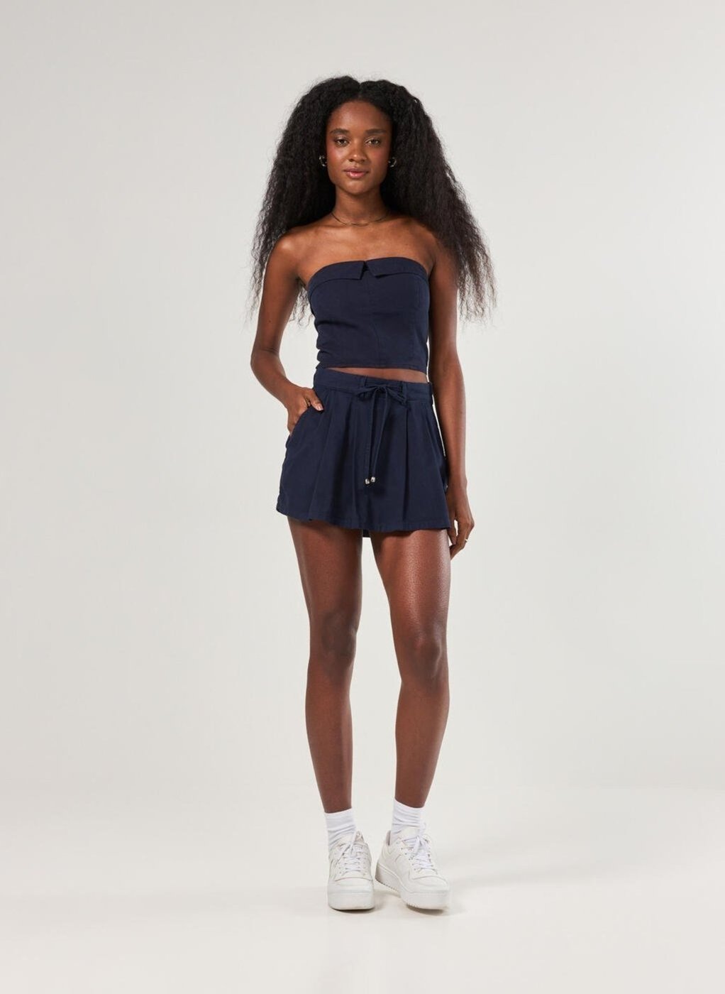Imagem principal Short Saia Plissado Marinho Youcom azul Youcom azul