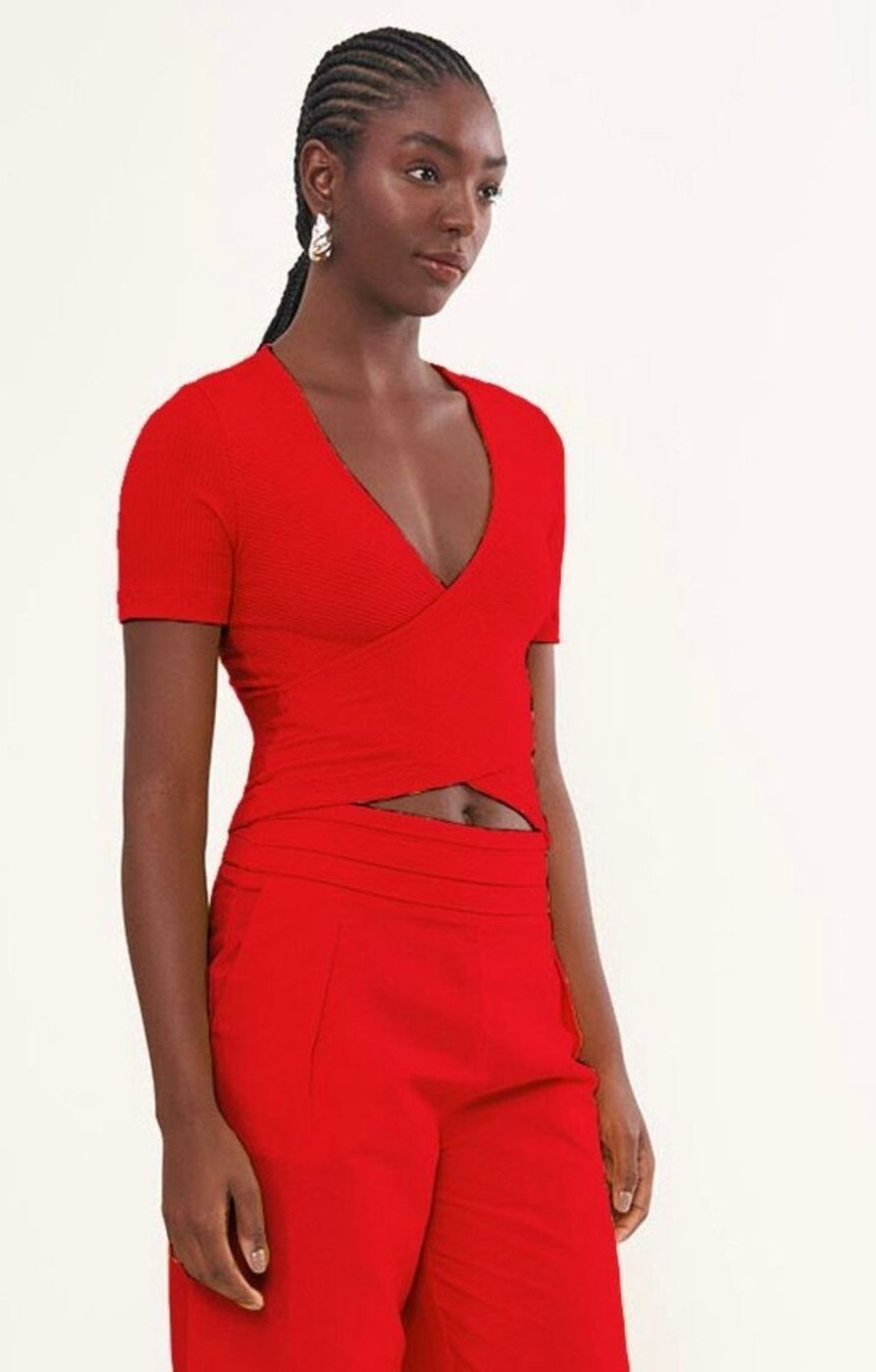 Imagem principal Blusa Canelada Justa Com Transpasse Colcci Ife vermelho Colcci vermelho