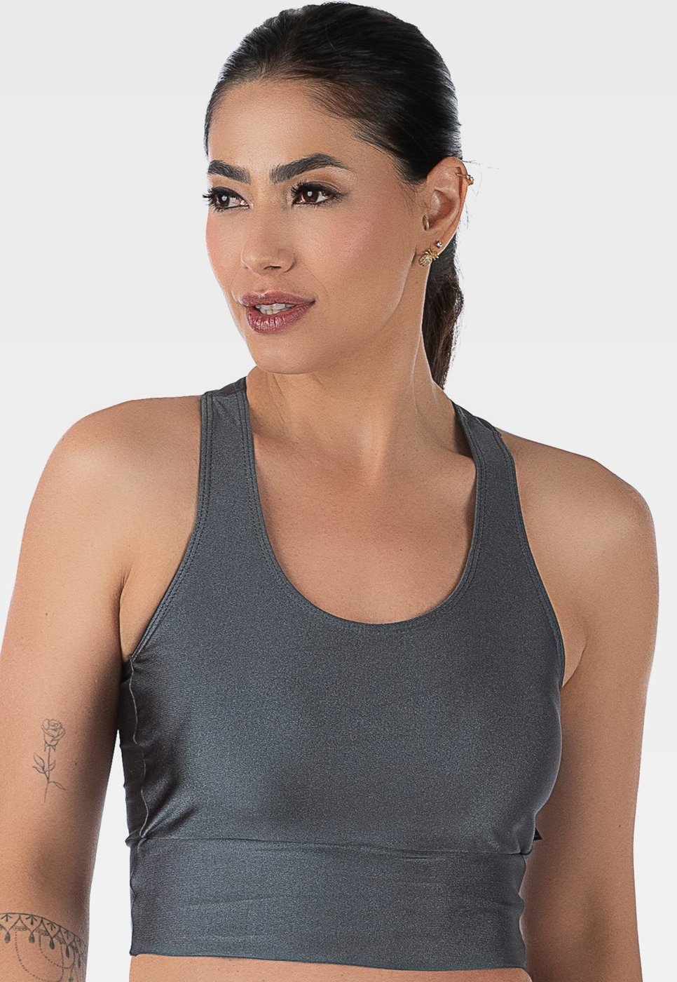 Imagem principal Top Fitness Cirrê Cós Largo Bojo Removível Summer Soul cinza Summer Soul cinza