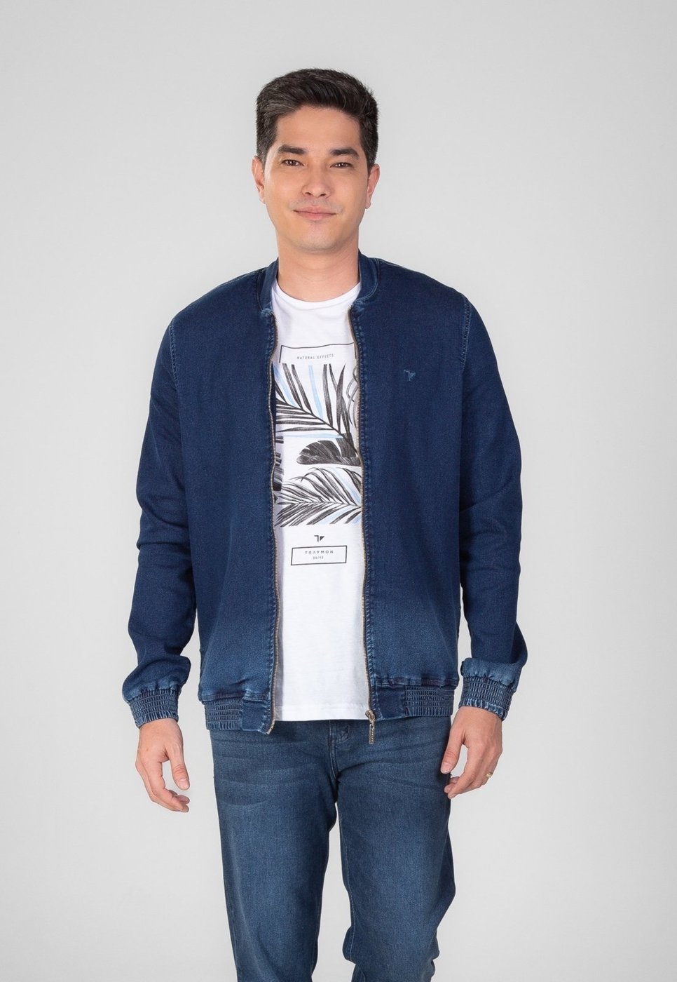 Imagem principal Jaqueta Traymon Moletom Jeans Zíper azul Traymon azul