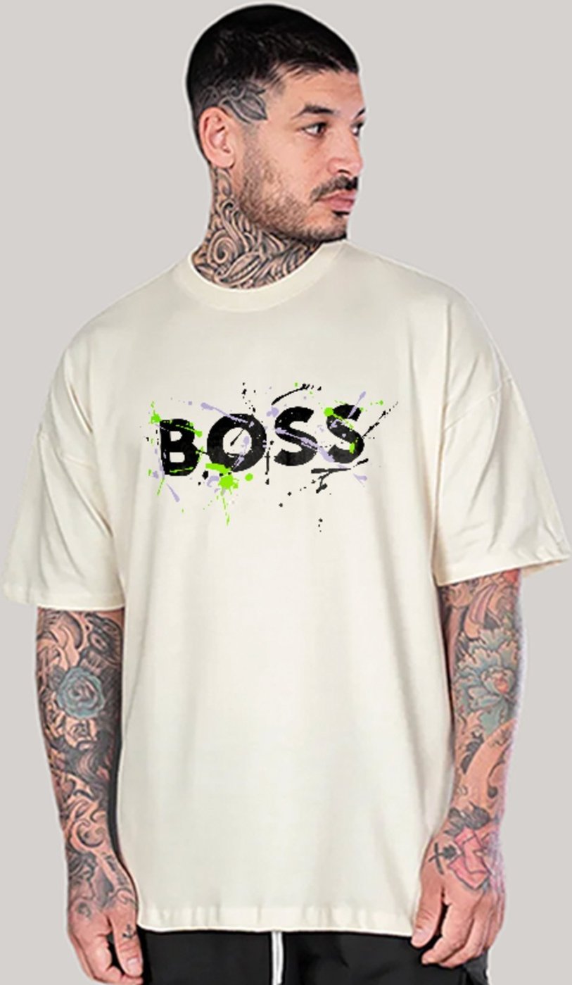 Imagem principal Camiseta Oversized Boss Visual Premium Urbano Casual Off White ousy off-white white ousy off-white white