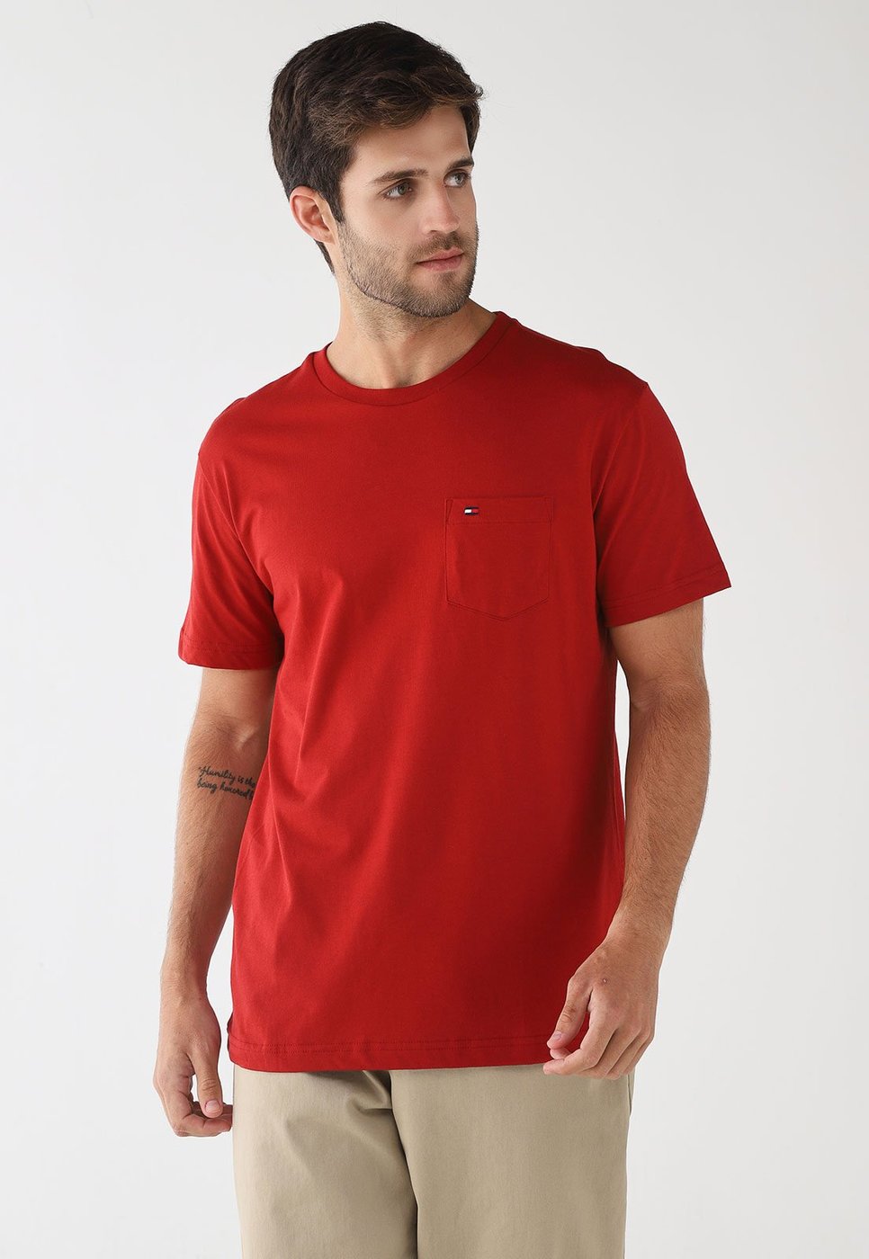 Imagem principal Camiseta Masculina Tommy Hilfiger Essential POC Vermelha vermelho Tommy Hilfiger vermelho