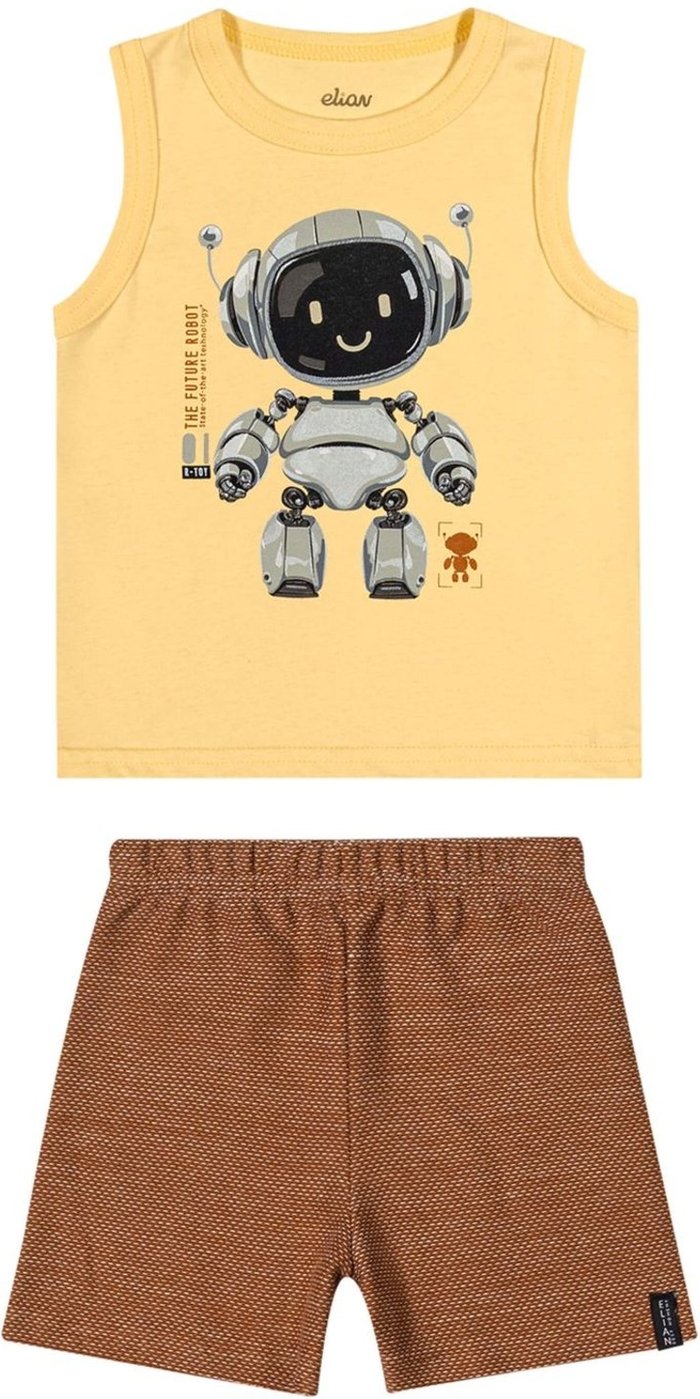Imagem principal Infantil - Conjunto Menino Robô Curto Elian amarelo Elian amarelo
