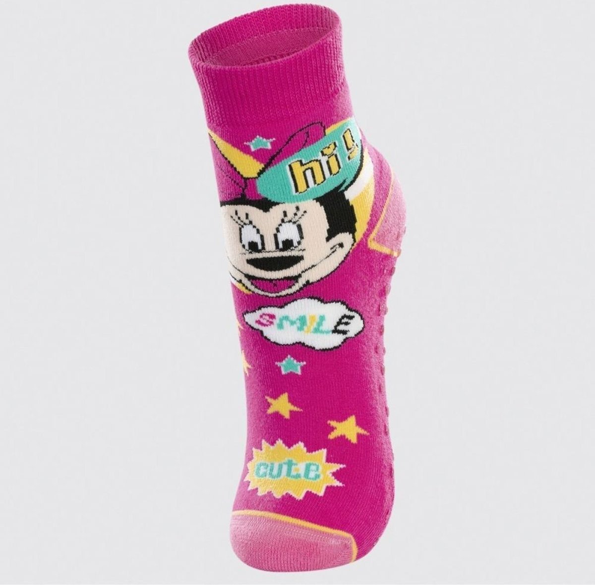 Meia Lupo Minnie Cano Alto 2942 Antiderrapante Pink