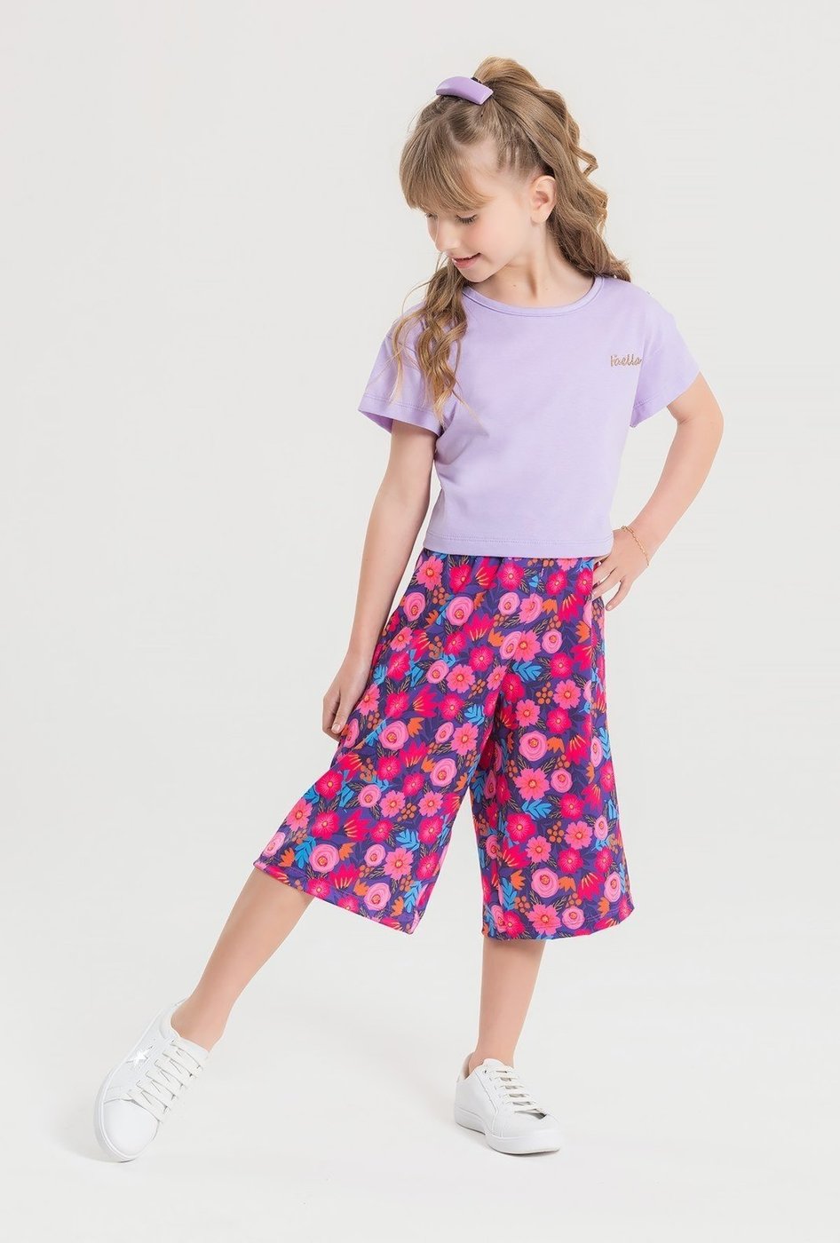 Imagem principal Infantil - Conjunto Verão Feminino Pantalona Faella Florido - Lilás Mega Kids unico Mega Kids unico