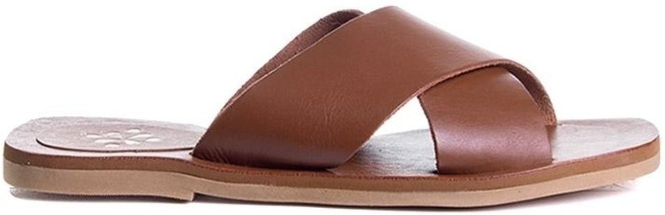 Tamanco Rasteira Pixolé Tiras Couro Whisky