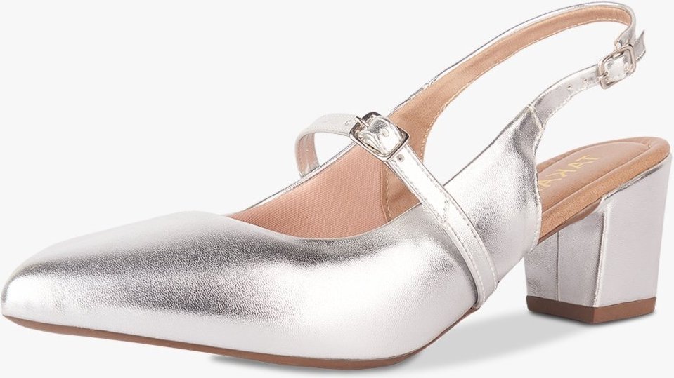 Imagem principal Scarpin Feminino Takata Slingback Salto Baixo Bloco Fivela Metalizado TAKATA BY RAFAEL TAKATA prata TAKATA BY RAFAEL TAKATA prata