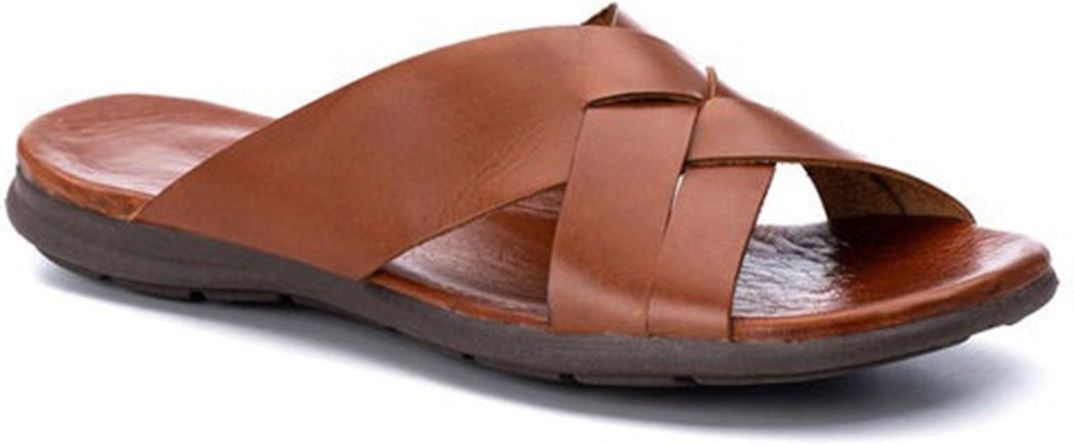 Imagem principal Chinelo Masculino Sandália Anatômica Ortopédica Couro Legítimo Macio Resistente FRANCA GRIFFE marrom FRANCA GRIFFE marrom