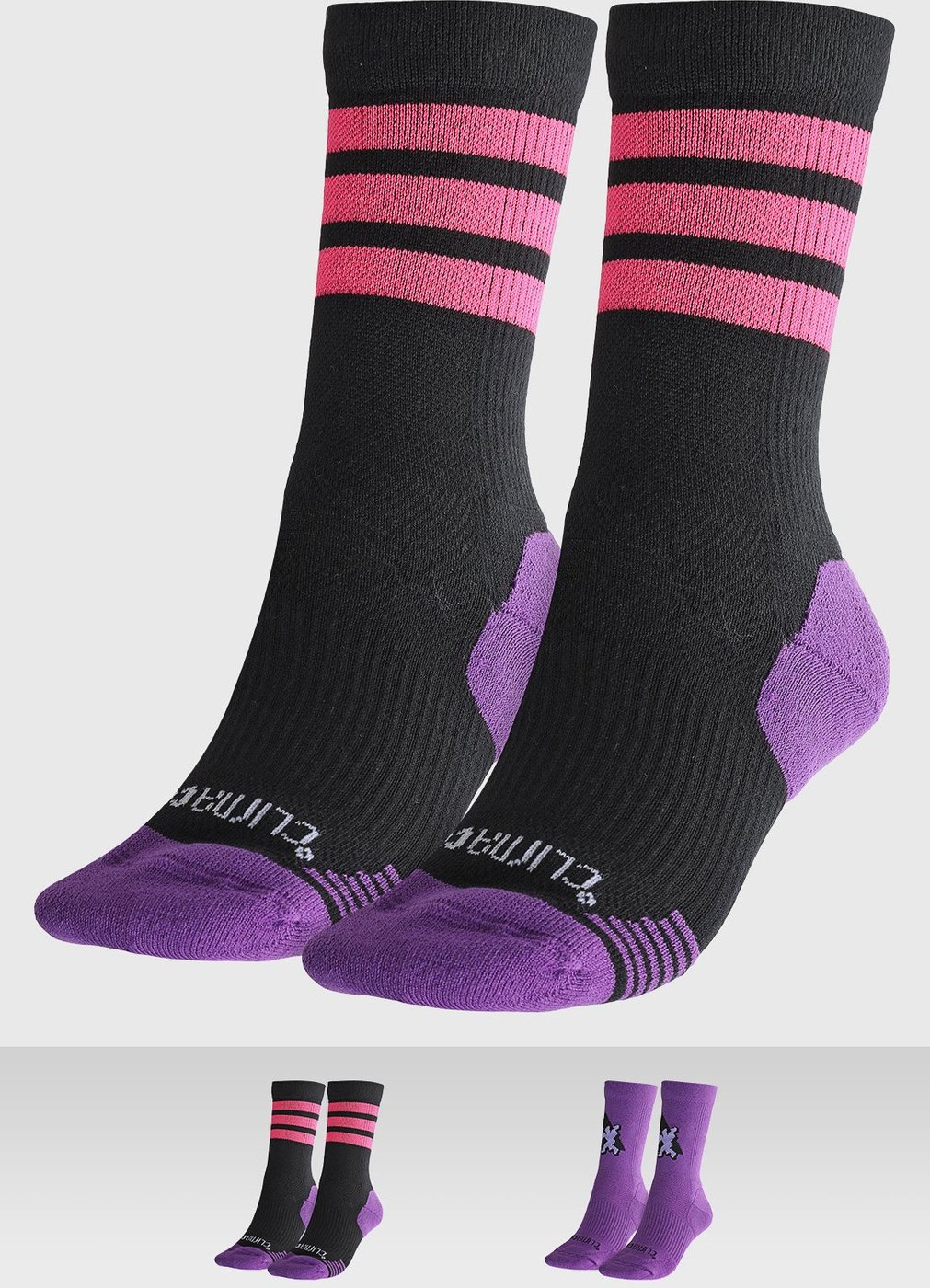 Kit 2pçs Meia adidas Performance Cano Alto Pride Preta