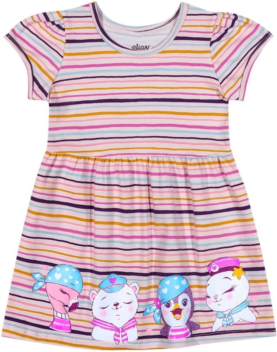 Imagem principal Infantil - Vestido Menina Listrado Curto Elian rosa Elian rosa