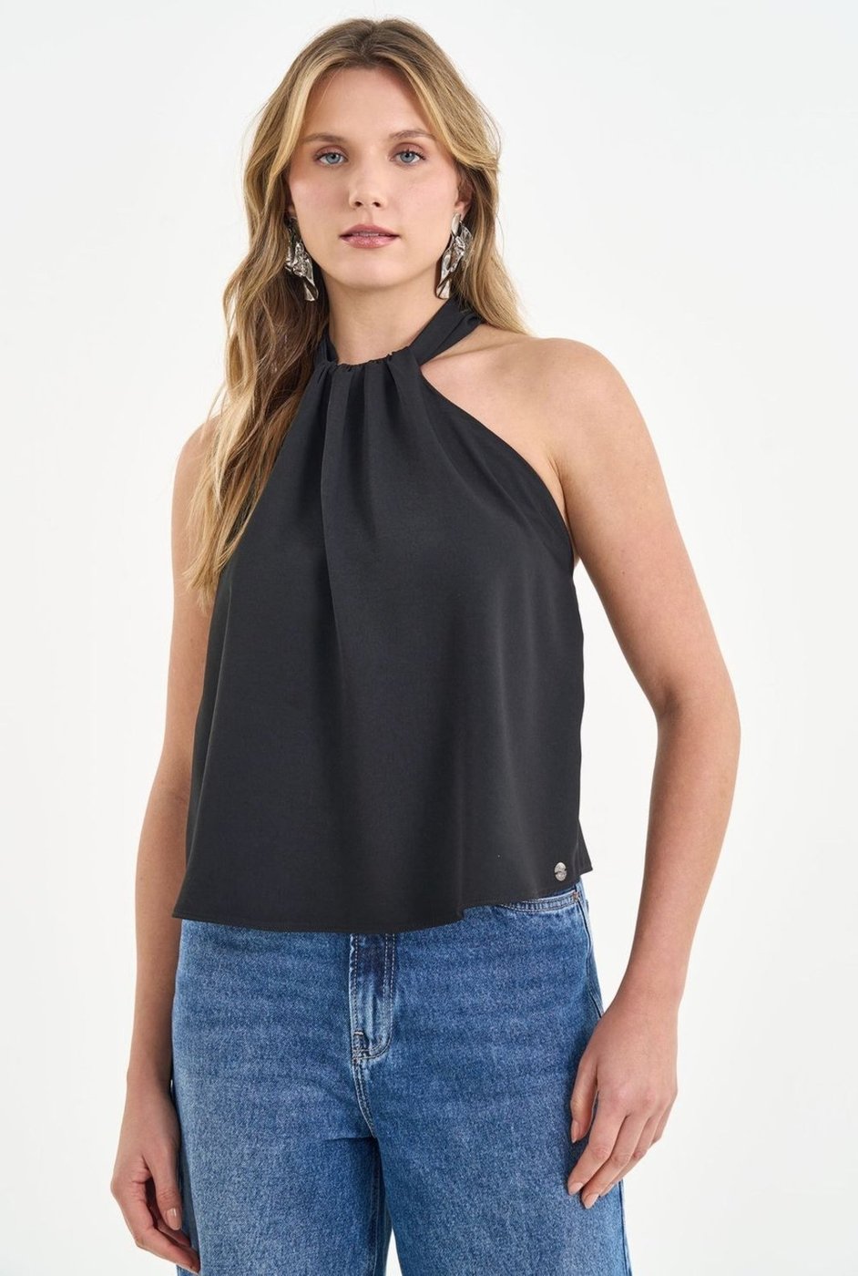 Imagem principal Blusa Fluida com Amarração nas Costas ACT FEMININO preto ACT FEMININO preto
