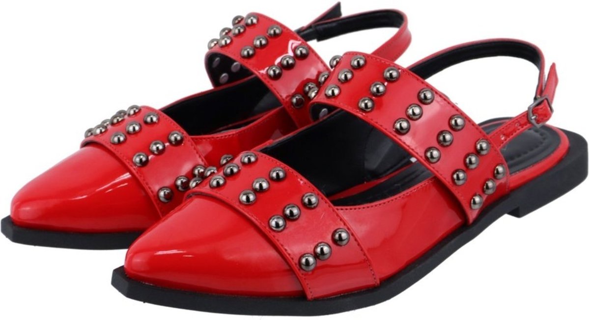 Imagem principal Sapatilha Slingback Rasteira Feminina Em Napa Verniz Ferrari 184202 vermelho vermelho