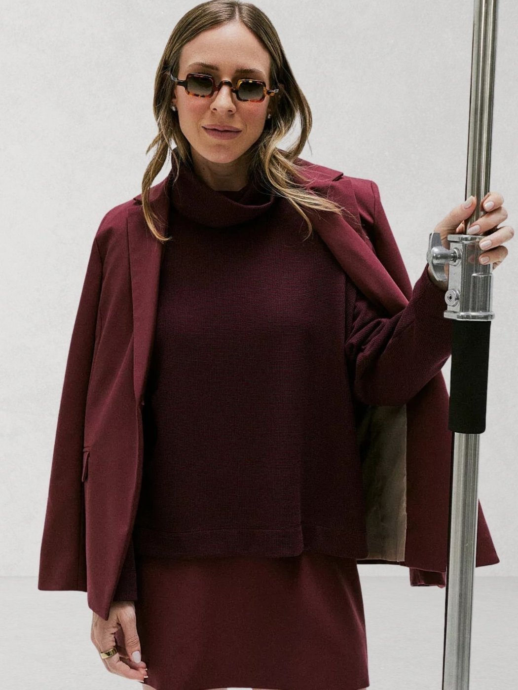 Blazer Via Lessa Marselha Alfaiataria Alongado Cherry