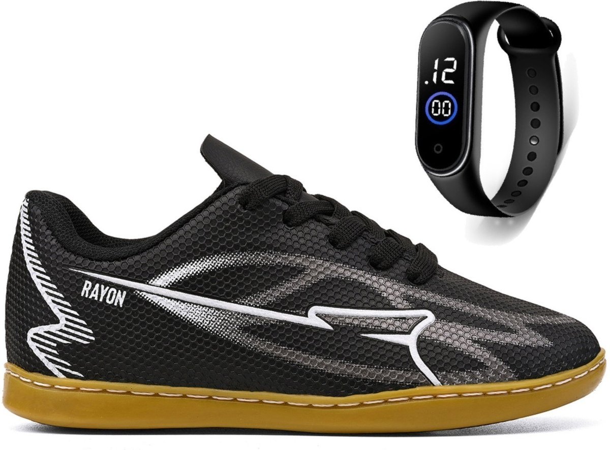 Imagem principal Infantil - Kit Chuteira Futsal Meninos Quadra Futebol de Salão + Relógio CALCADOS LGHT LIGHT preto CALCADOS LGHT LIGHT preto