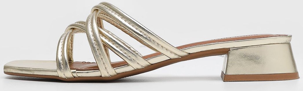 Sandália Feminina Santa Lolla Tiras Metalizadas Dourada