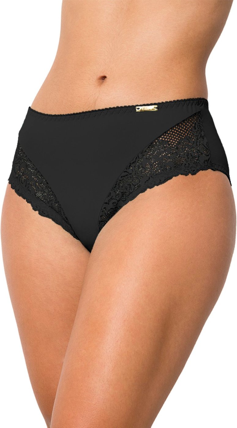 Imagem principal Tanga Gabi Lingerie Cintura Alta Detalhes em renda nas laterais Forro 100% Algodão Confortável preto Gabi Lingerie preto
