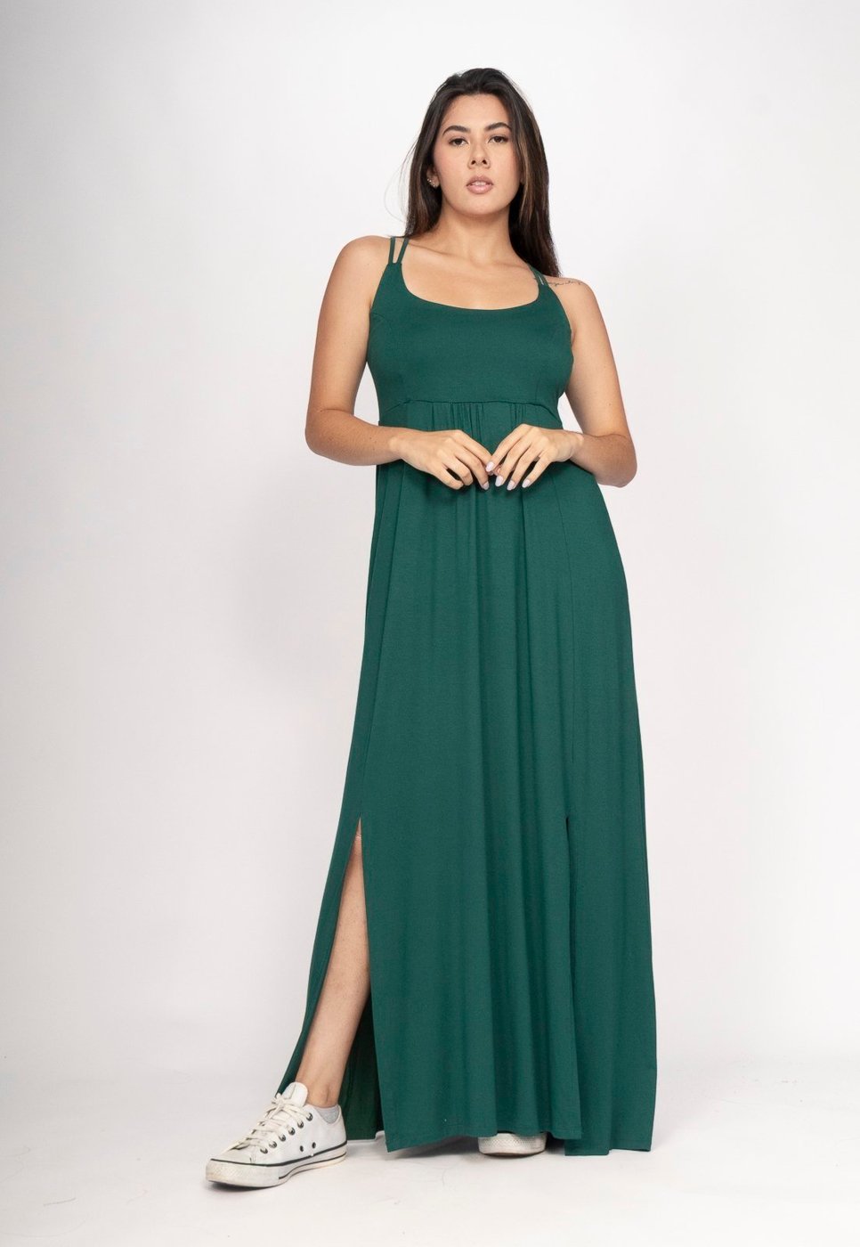 Vestido CabanaFree Longo Jambo Malha Aberturas Aberturas