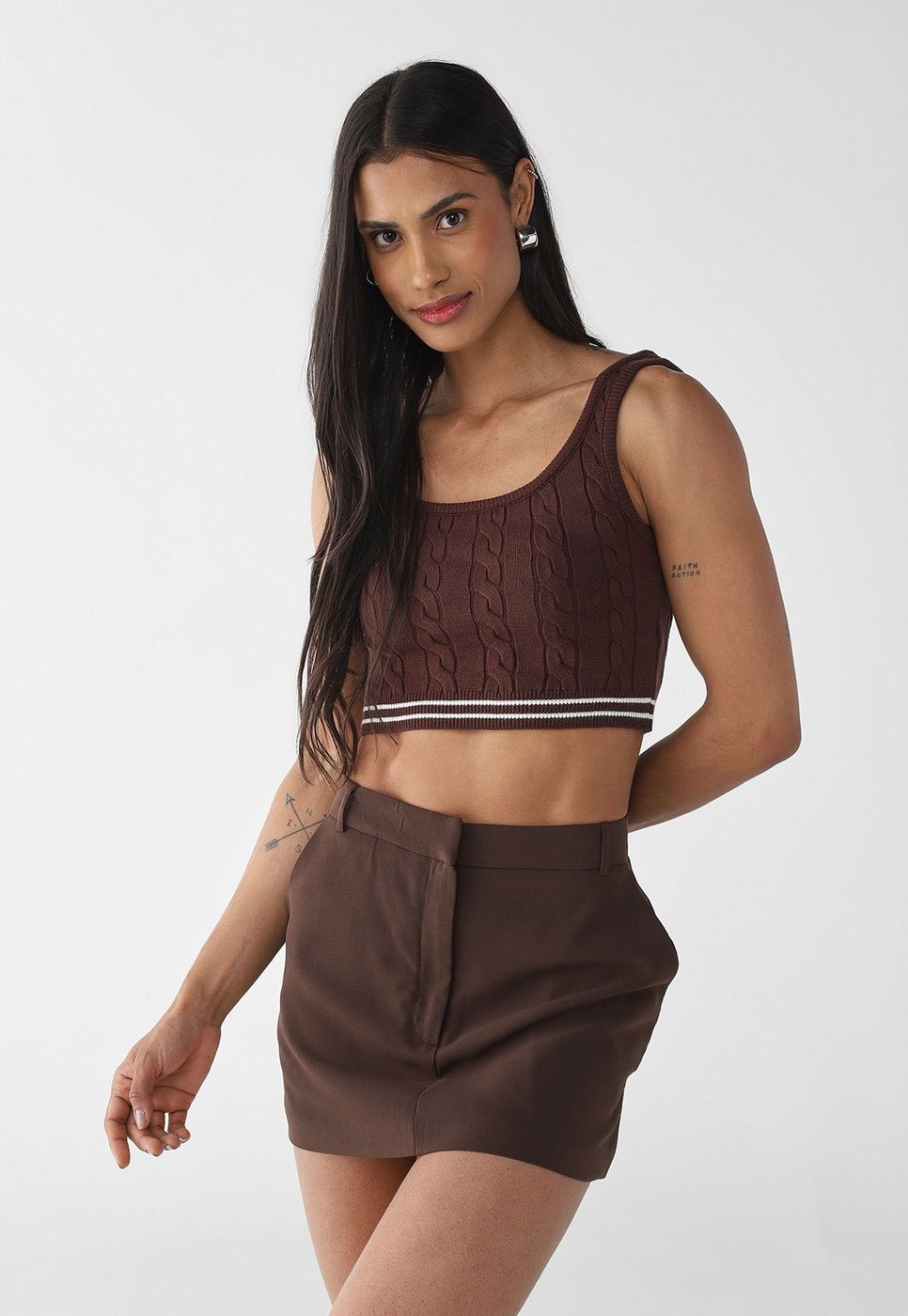 Imagem principal Top Tricot Fila Slim Uc Basic marrom Fila marrom